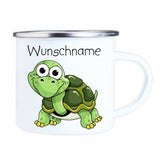 Emailletasse Schildkröte mit Wunschname