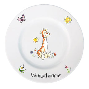 Kindergeschirr 5-tlg. Giraffe mit Wunschname