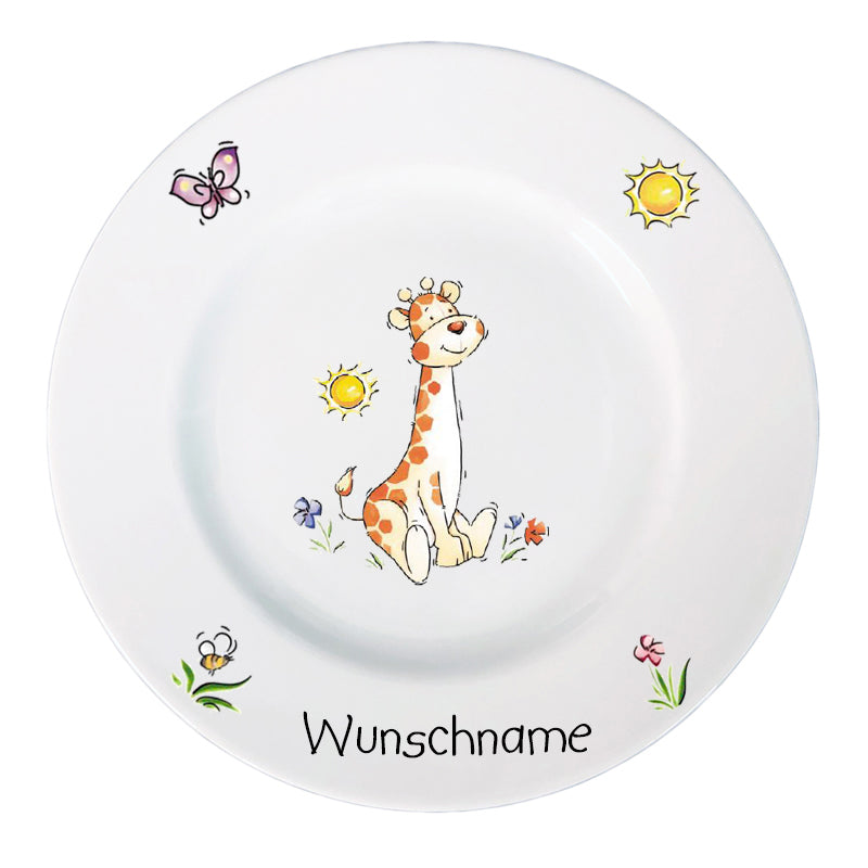 Kindergeschirr 5-tlg. Giraffe mit Wunschname