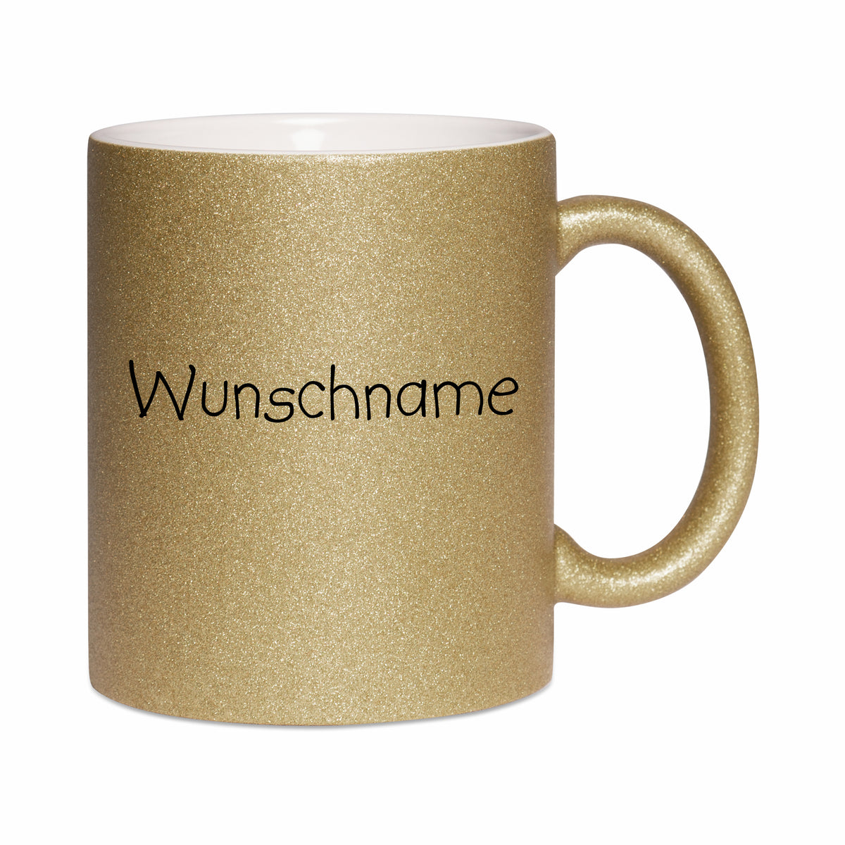 Glitzertasse Dunkelgold mit Wunschname