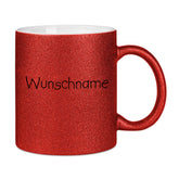 Glitzertasse Rot mit Wunschname