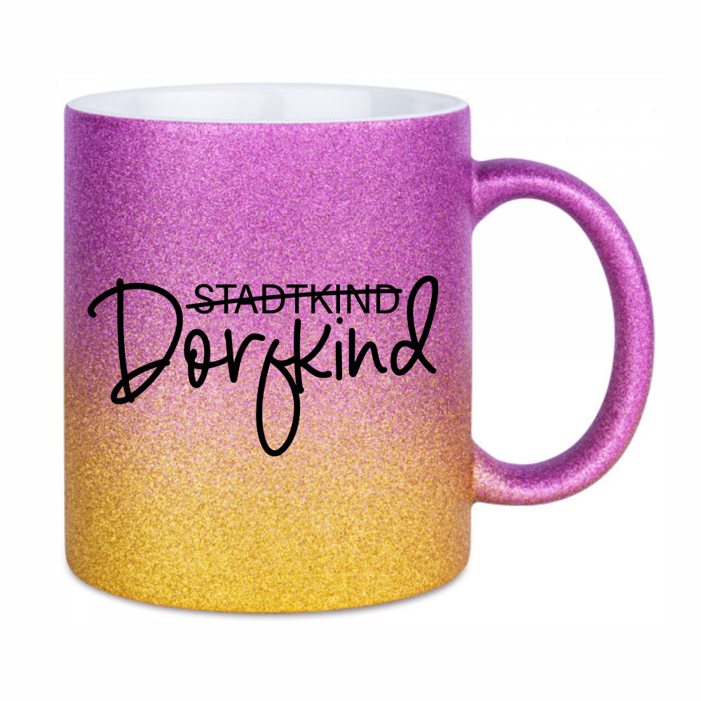 Glitzertasse - Stadtkind Dorfkind