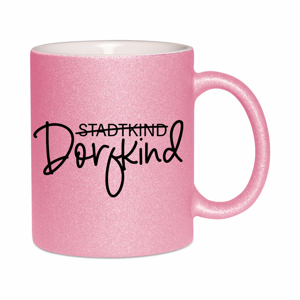 Glitzertasse - Stadtkind Dorfkind