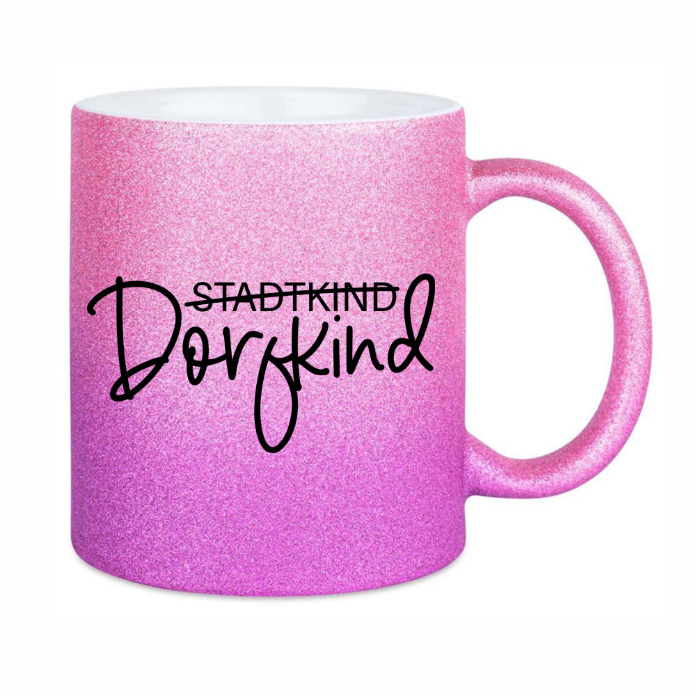 Glitzertasse - Stadtkind Dorfkind