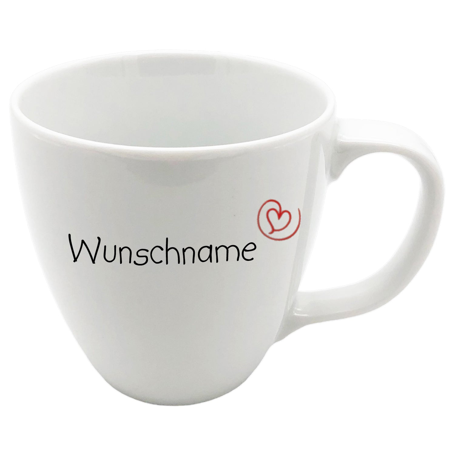 Kaffeebecher Tasse Porzellan 400ml kleines Herz mit Wunschname