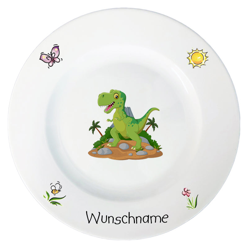 Speiseteller Dinosaurier mit Wunschname