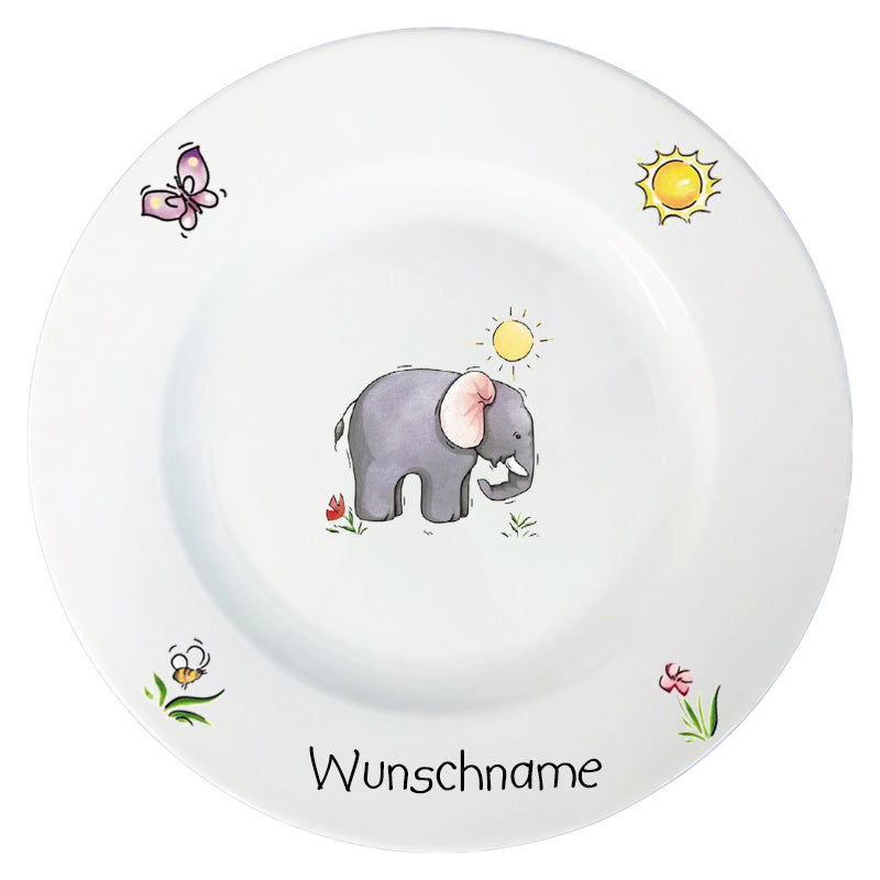 Kindergeschirr 5-tlg. Elefant mit Wunschname