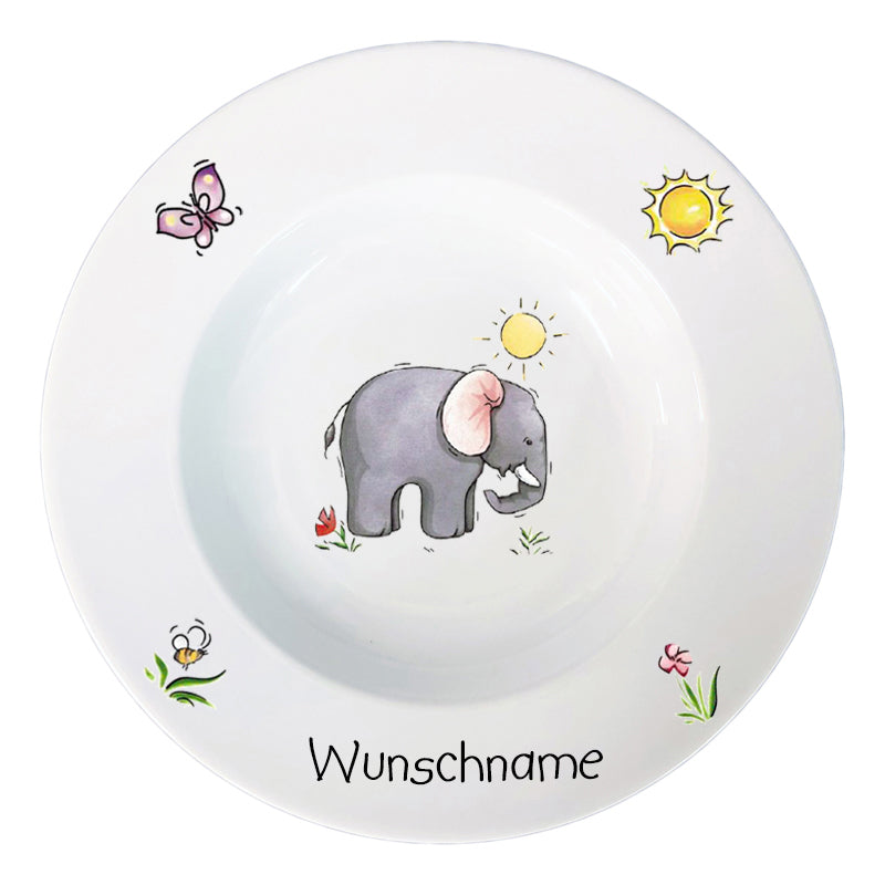 Kindergeschirr 5-tlg. Elefant mit Wunschname