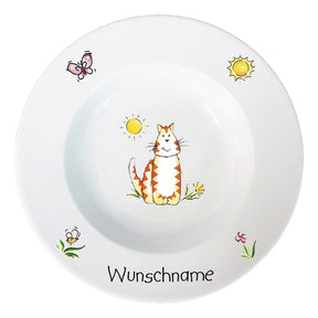 Kinderservice 5-tlg. Katze mit Wunschname