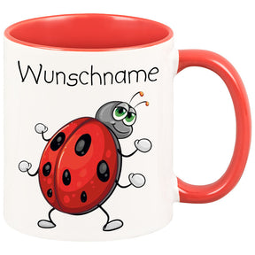 Tasse Marienkäfer mit Wunschname